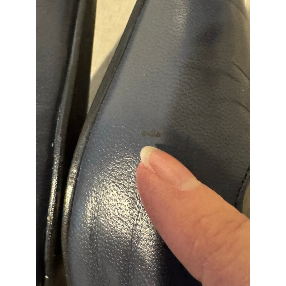Women's Newport News Navy Leather Slingback Heels Size 10 - Picture 7 of 10